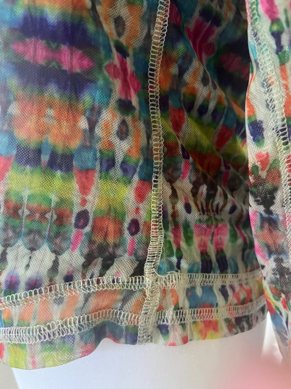 Natural Life Sloane Mesh Long Sleeve Top - Fuchsia Tie Die Sz Large - Picture 4 of 14